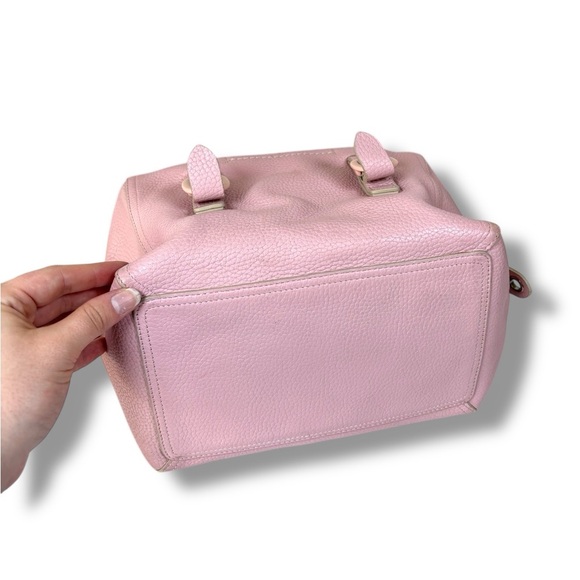 Vintage Y2K DKNY Soft Pastel Pink Leather Shoulder Box Tote Bag Purse - Picture 8 of 8